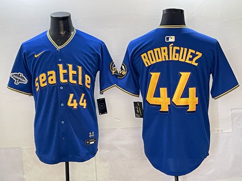 Men 2025 Seattle Mariners #44 Rodriguez Blue City Edition Nike MLB Jersey 32